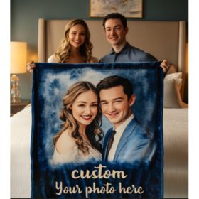 Custom Photo Blanket Personalized Fleece Throw | 350gFlannel | Same-Day Shipping | Perfect Gift for Family & Friends 50"X60”