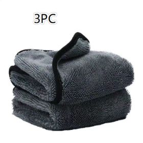 Towel Microfiber Car Beauty Car Towel Not Easy To Shed Hair Thickened Absorbent Seamless Car Cleaning Cloth (Option: 3pc-40X60CM)