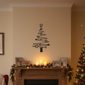 CIFbuy Vintage Metal Christmas Tree Wall Art Rustproof Indoor Outdoor Holiday Decor for, Patio Garden, Living Room Rustic Farmhouse, Winter Accen (Option: 08716078)