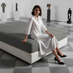 Premium Fitted Mattress Cover, Breathable Fitted Sheet, All Around Elastic Bed Protector For Home Use (Option: 39x75 inch-Dark Grey)