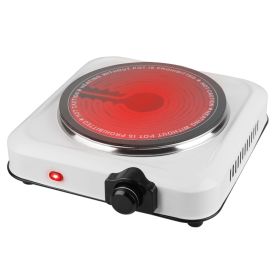 1Pc 1200W Electric Infrared Single Burner Portable Heating Hot Plate Stove Countertop RV Hotplate With 7.5in Glass Cooktop Stepless Temperature A (Option: White)