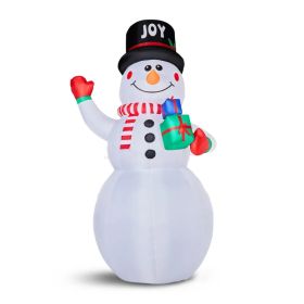 12FT Tall Lighted Christmas Inflatable Decoration, Inflatable Giant Snowman Holding Gift Boxes, Funny Blow Up Yard Decorations with Built-in LED (Option: default title)