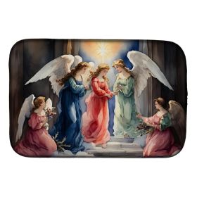 Christmas Angels Dish Drying Mat Absorbent Dish Drying Mat Pad for Kitchen Counter Dish Drainer Mat for Countertop, 14 x 21", Multicolor (Option: default)