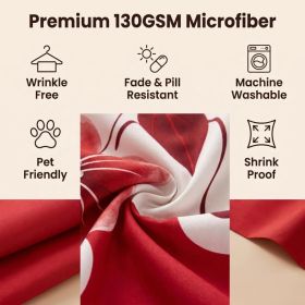 9-Piece Red And White Gardenia Duvet Cover Bedding Set For Queen, King And California King (Option: King)