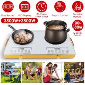 7000W Electric Double Ceramic Stove/ 3500W Electric Single Ceramic Stove Options 3 Colors Available (Option: 7000W Double Burner-White)