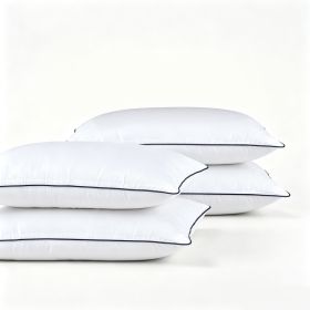 Pillows Standard And Full Size, Hotel Collection Bed Pillows For Side, Back, And Stomach Sleepers, Fluffy And Supportive, Down Alternative Microf (Option: 4pc Blue King 19x 34in)