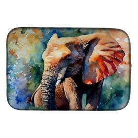Elephant Dish Drying Mat Absorbent Dish Drying Mat Pad for Kitchen Counter Dish Drainer Mat for Countertop, 14 x 21", Multicolor (Option: default)