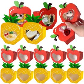 20 Mini Gift Boxes with Window 3D Apple Pineapple Shaped Baking Box Paper Treat Box Container Dessert Pastry Candy Packaging for Summer Hawaiian (Option: 20pcs)