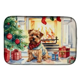 Norfolk Terrier Cozy Christmas Dish Drying Mat Absorbent Dish Drying Mat Pad for Kitchen Counter Dish Drainer Mat for Countertop, 14 x 21", Multi (Option: default)