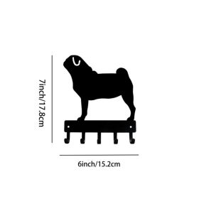 CIFbuy Heavy Duty Matte Black Wall Hooks Rustproof 6-Hook Iron Storage Organizer Space, Modern Farmhouse Decor for Entryway Bathroom Kitchen Gara (Option: 29300714)