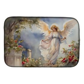 Christmas Angel Dish Drying Mat Absorbent Dish Drying Mat Pad for Kitchen Counter Dish Drainer Mat for Countertop, 14 x 21", Multicolor (Option: default)