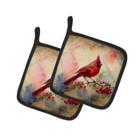 Cardinal Pair of Pot Holders Kitchen Heat Resistant Pot Holders Sets Oven Hot Pads for Cooking Baking BBQ, 7 1/2 x 7 1/2 (Option: default)