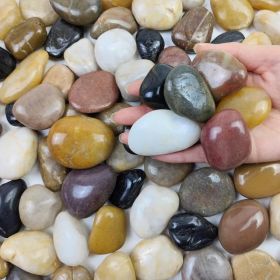 38lbs Decorative Garden Stone Outdoor Landscaping, Walkways, Yard, 1-3 Inch Large Polished River Rocks For Plants Pots, Vases, Crafts (Option: 1in3in)