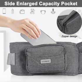 Ergonomic Hip Seat Baby Carrier, Ergonomic Baby Hip Seat, Adjustable Waist Belt, Zipper Pocket For Essentials, For 0-36 Months Newborn &amp; Todd (Option: default)