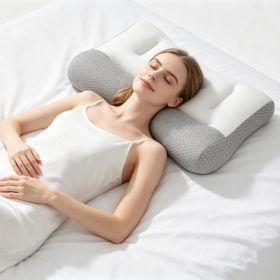 2Pcs Or 1Pcs Option Ergonomic Bed Pillow Breathable Mesh Pillow For Neck Support Dual Height Design Down Alternative Pillow For Side Back Sleeper (Option: High Pillow-2Pcs)