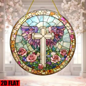 CIFbuy Large Acrylic Cross Window Hanging for Home Decor Religious Gift Church Wedding Baptism (TikTok, temu pick-up service) (Option: default title)