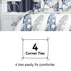 4-Piece Gray And White Floral Duvet Cover Bedding Set For Queen, King And California King (Option: California King)