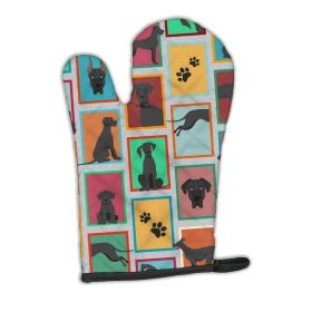 Lots of Black Great Dane Oven Mitt Heat Resistant Thick Oven Mitt for Hot Pans and Oven, Kitchen Mitt Protect Hands, Cooking Baking Glove (Option: default)