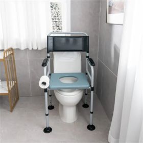 Black shower toilet chair and bucket (Option: As picture)