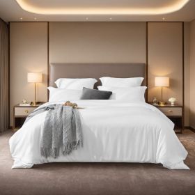1-Pack White 3-Piece Bedding Set Solid duvet cover set includes one duvet cover and two pillowcases. Suitable for both single and double beds for (Option: 264*229)