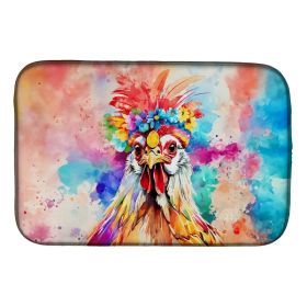 Hippie Animal Polish Poland Rooster Dish Drying Mat Absorbent Dish Drying Mat Pad for Kitchen Counter Dish Drainer Mat for Countertop, 14 x 21", (Option: default)