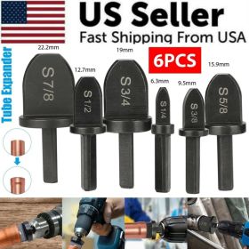 6x Swaging Tool Drill Bit Set Air Conditioner Copper Pipe Flaring Tube Expander (Option: default title)