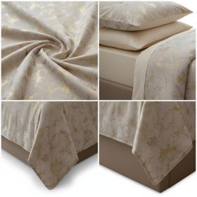 3-Piece Rock Brown Luxury Metallic Style Comforter Set For Queen And King (Option: King)