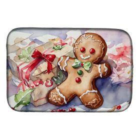 Christmas Gingerbread Men Dish Drying Mat Absorbent Dish Drying Mat Pad for Kitchen Counter Dish Drainer Mat for Countertop, 14 x 21", Multicolor (Option: default)