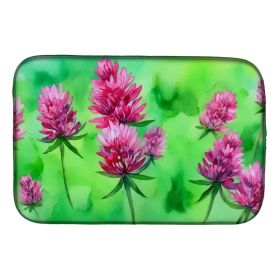 Vermont Red Clover in Watercolor Dish Drying Mat Absorbent Dish Drying Mat Pad for Kitchen Counter Dish Drainer Mat for Countertop, 14 x 21", Mul (Option: default)