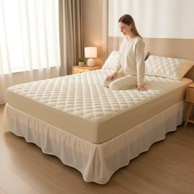 1PC Elastic Fitted Sheet, Quilted Mattress Cover, All Season Bedroom Bedding (Option: 78x80 inch)