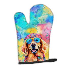Golden Retriever Hippie Dawg Oven Mitt Heat Resistant Thick Oven Mitt for Hot Pans and Oven, Kitchen Mitt Protect Hands, Cooking Baking Glove (Option: default)