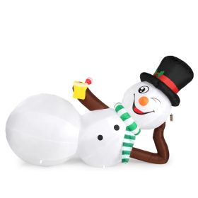 9.8 FT Lighted Christmas Inflatable Decoration, Large Inflatable Lying Snowman, Funny Blow Up Yard Decorations with Built-in LED Lights for Holid (Option: default title)