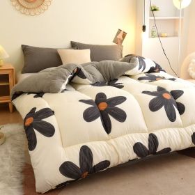 1PC Reversible Sherpa Comforter, Thick Fluffy Warm Bedding Quilt, Ultra Soft Plush Comforter For Bedroom (Option: 53x79 inch)