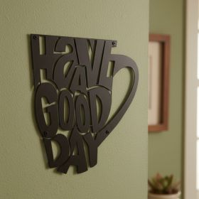 CIFbuy Minimalist Black Metal Hanging Mug Ornament Aesthetic Wall Decor for Coffee Lovers, Kitchen Living, Room Modern Rustproof Home, Accent Hou (Option: 14260193)
