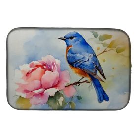 Bluebird Dish Drying Mat Absorbent Dish Drying Mat Pad for Kitchen Counter Dish Drainer Mat for Countertop, 14 x 21", Multicolor (Option: default)