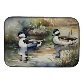 Bufflehead Dish Drying Mat Absorbent Dish Drying Mat Pad for Kitchen Counter Dish Drainer Mat for Countertop, 14 x 21", Multicolor (Option: default)