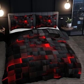 Abstract Grid Series Quilt Cover Digital Printing Bedding (Option: 1 Style-173 X218 Two Pieces)